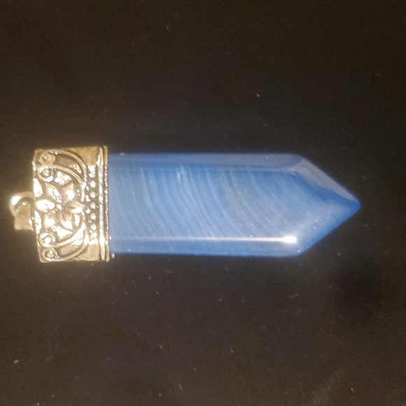 New Inverted Blue Striped Agate with Opalite Magical Pendant Healing Sword. - Picture 4 of 8
